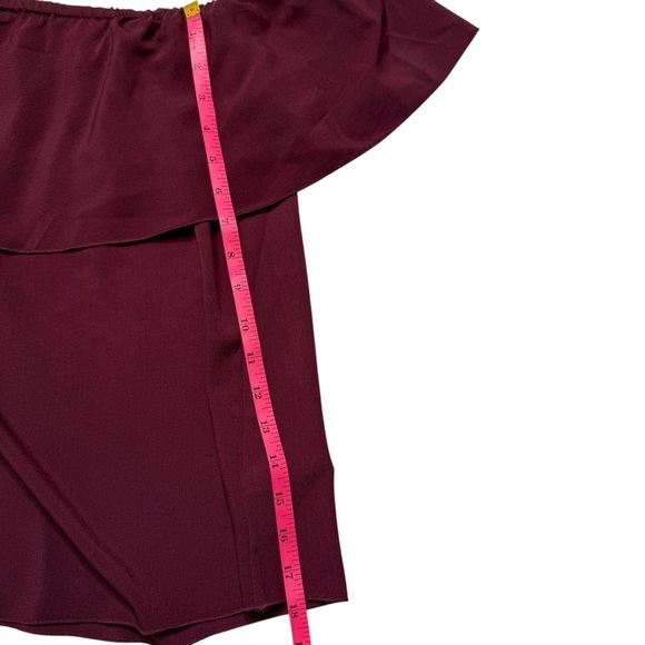 7 For All Mankind Women's Off-Shoulder Burgundy Top Sz XS NWT - Picture 4 of 7